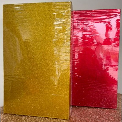 Coffret doré pailleté...